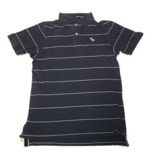 Abercrombie & Fitch Men's Muscle Fit Short Sleeve Cotton Polo Blue Size Medium